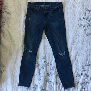Gap jeans, cropped ripped at the knees
